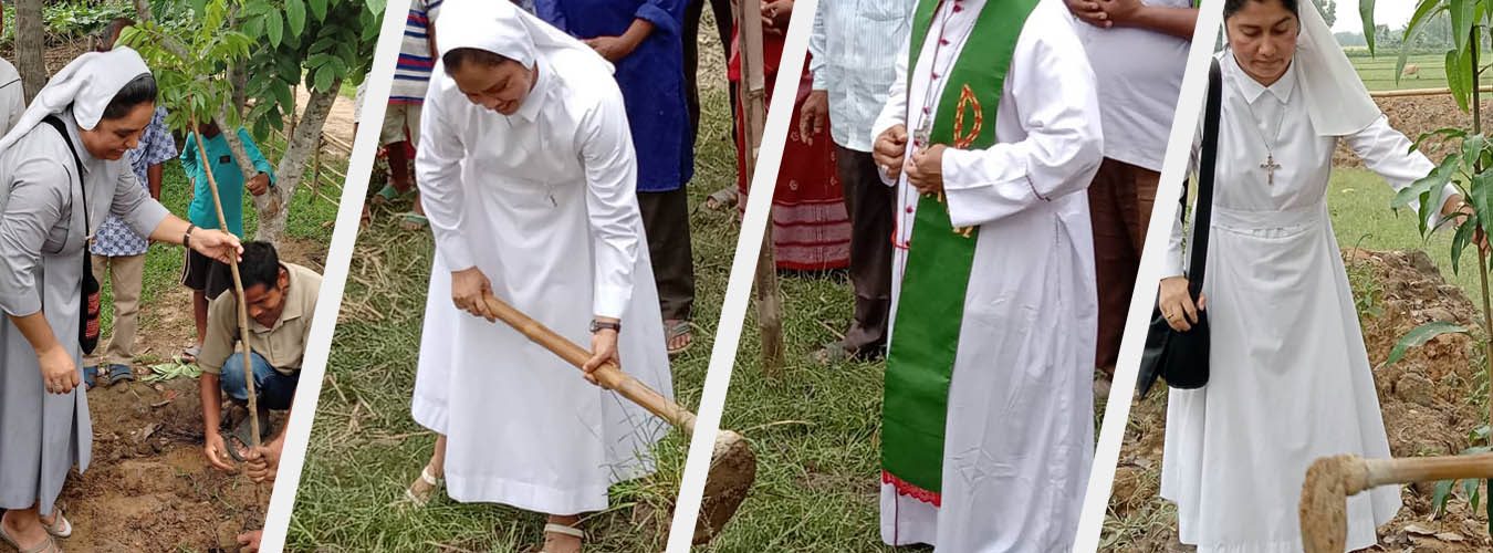 Ceremony of groundbreaking at Gajirvita, Mymensingh Diocese